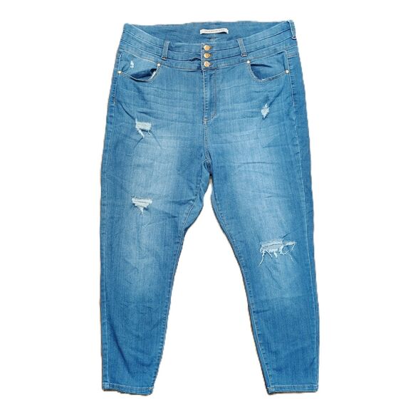 CELEBRITY PINK High Rise Ankle Skinny Sz 20 Women's Distressed Stretch Jeans - Picture 1 of 4